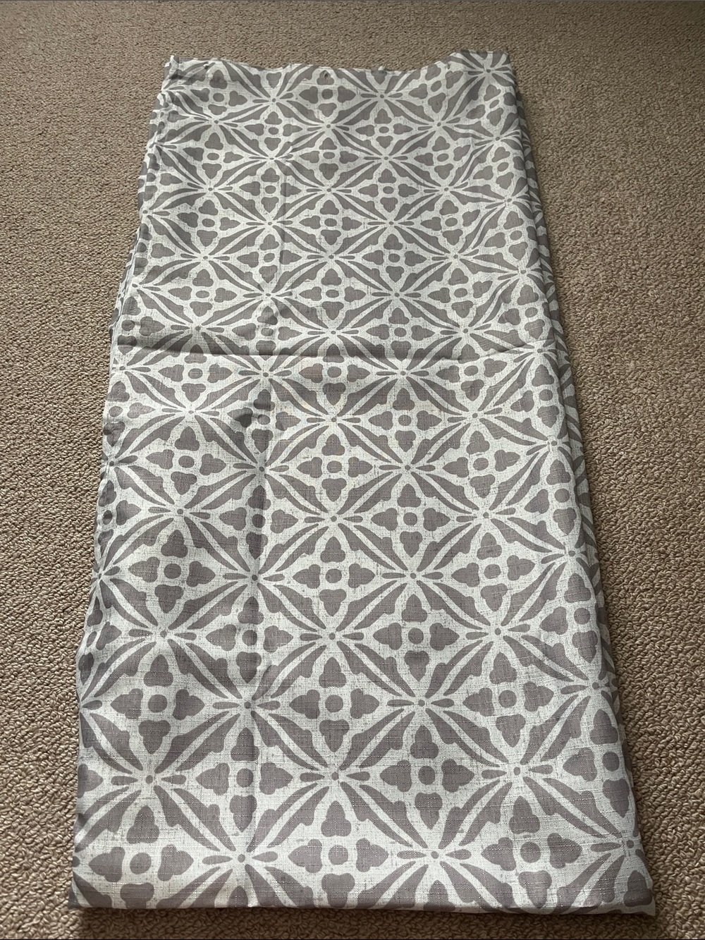 Gray and White Geometric Fabric Shower Curtain